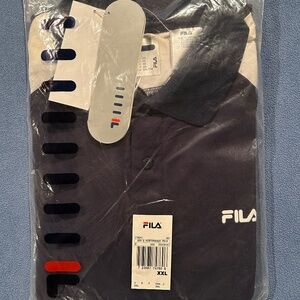 Brand new with tags original 90's vintage unopened black fila XXL tennis polo